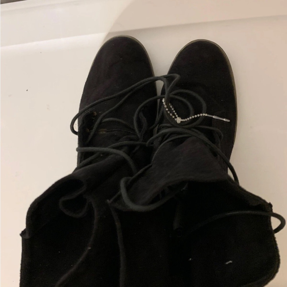 Chase + Chloe Black Suede Ankle Boots sz 8 - Picture 5 of 9